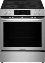 Frigidaire - 5.3 Cu. Ft. Freestanding Electric Convection Range with Steam Cleaning and Air Fry - Stainless Steel - Front_Zoom