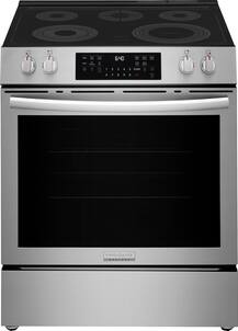 Frigidaire - Gallery 5.3 Cu. Ft. Slide-In Electric Total Convection Range with Air Fry and Steam Clean - Stainless Steel