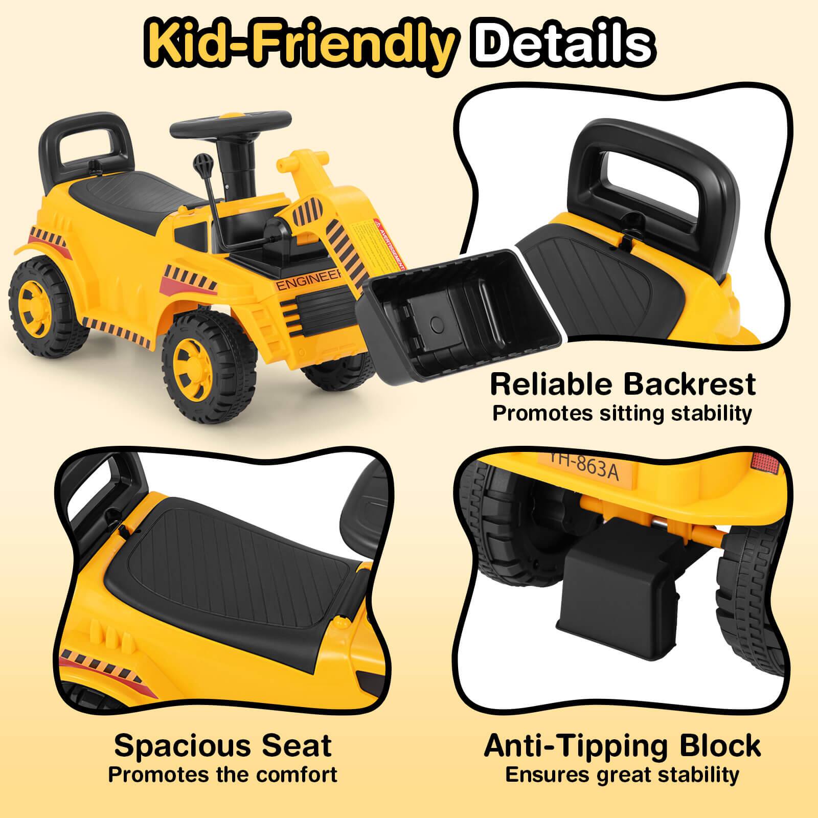 Kid-Friendly Details

- Reliable Backrest
  Promotes sitting stability

- Spacious Seat
  Promotes the comfort

- Anti-Tipping Block
  Ensures great stability