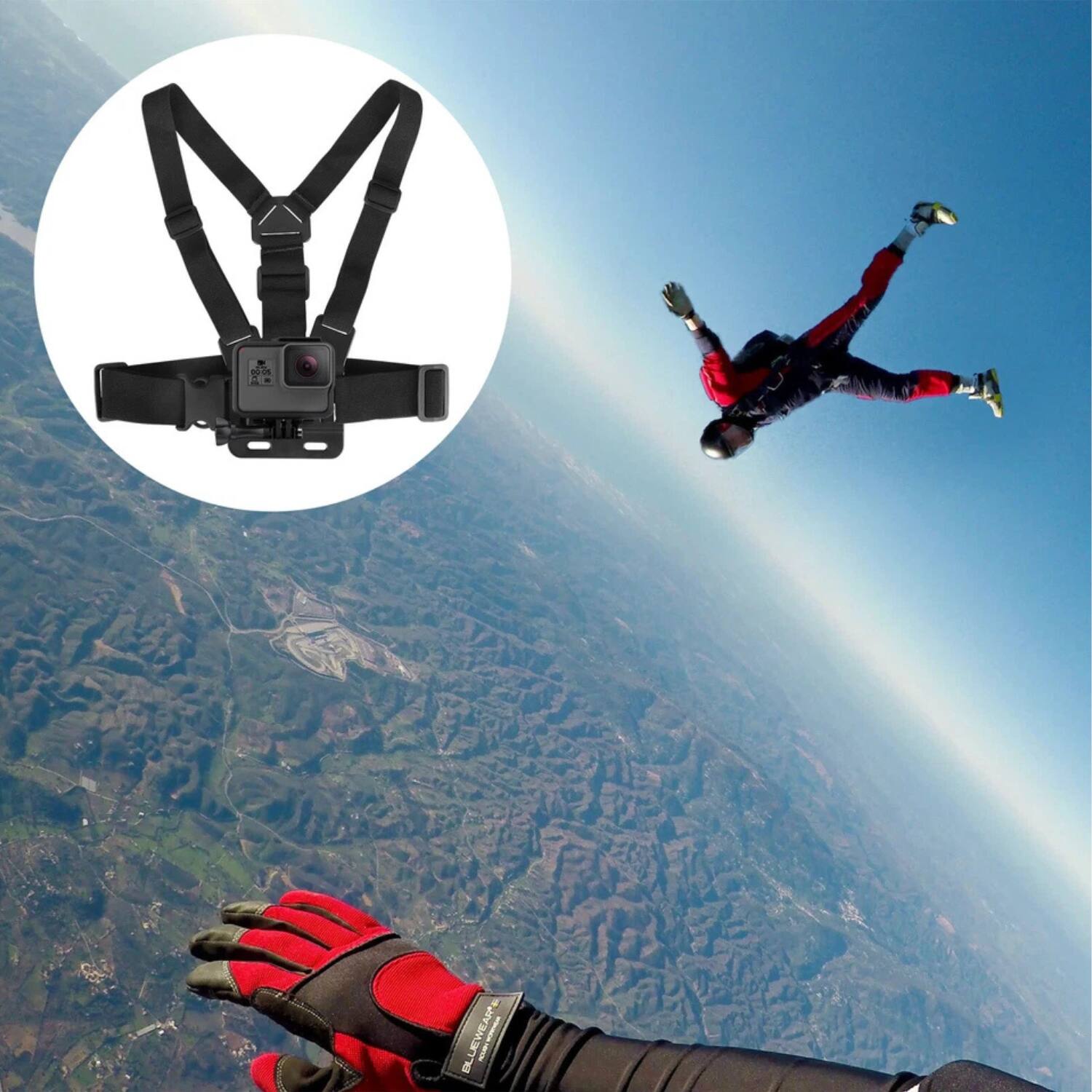 Back. Home Collection - Universal Chest Strap Mount with Adjustable Phone Holder - Black.