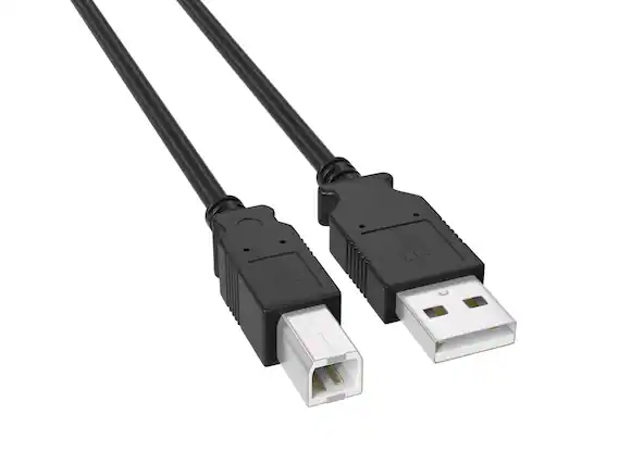 Front. Cable Leader - USB 2.0 USB-A to USB-B Printer Cable, 480Mbps for Printer, Scanner, Audio Interface - Black.