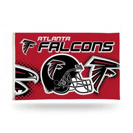 Rico Industries - Atlanta Falcons Helmet Design Indoor Outdoor 3x5 Banner Flag with grommets for hanging - Multi