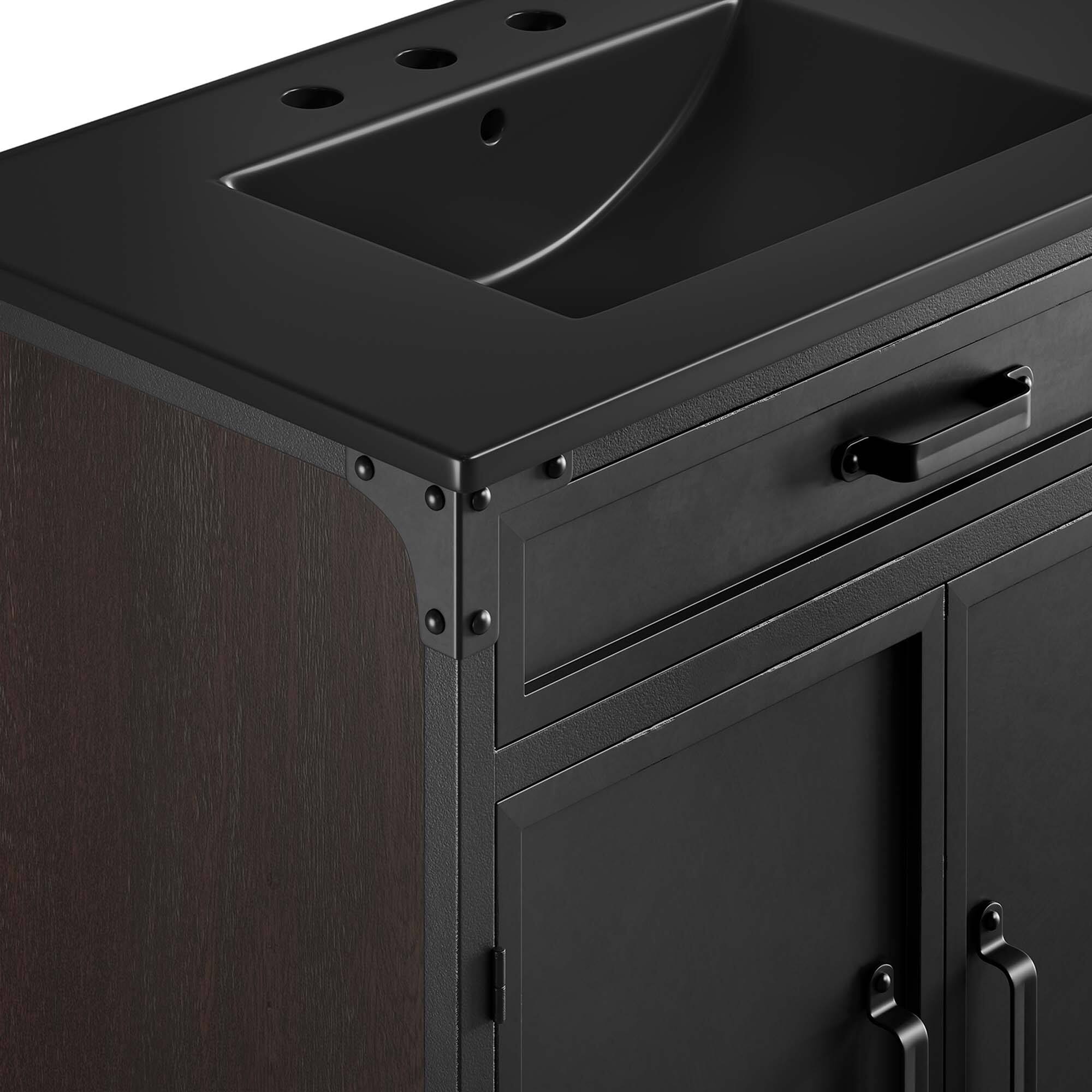Alt View 7. Modway - Steamforge Bathroom Vanity Basin Included by Modway - Black Black.
