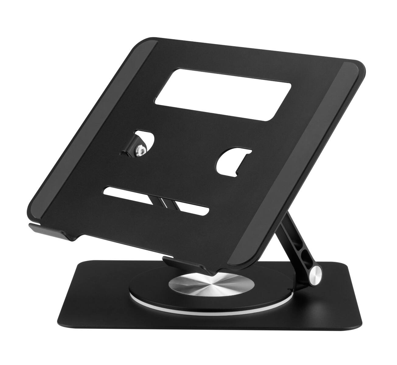 Angle. RadioShack - RadioShack 360° Rotating Laptop Stand (2607180): Adjustable height & angle, fits 17.3", cooling, non-slip, foldable. - Black.