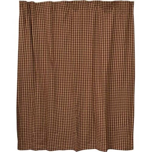 BreeBe - Check Shower Curtain - Burgundy