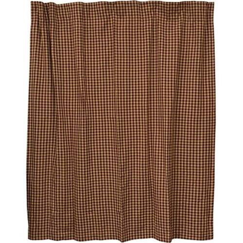 Front. BreeBe - Burgundy Check Shower Curtain - Burgundy.