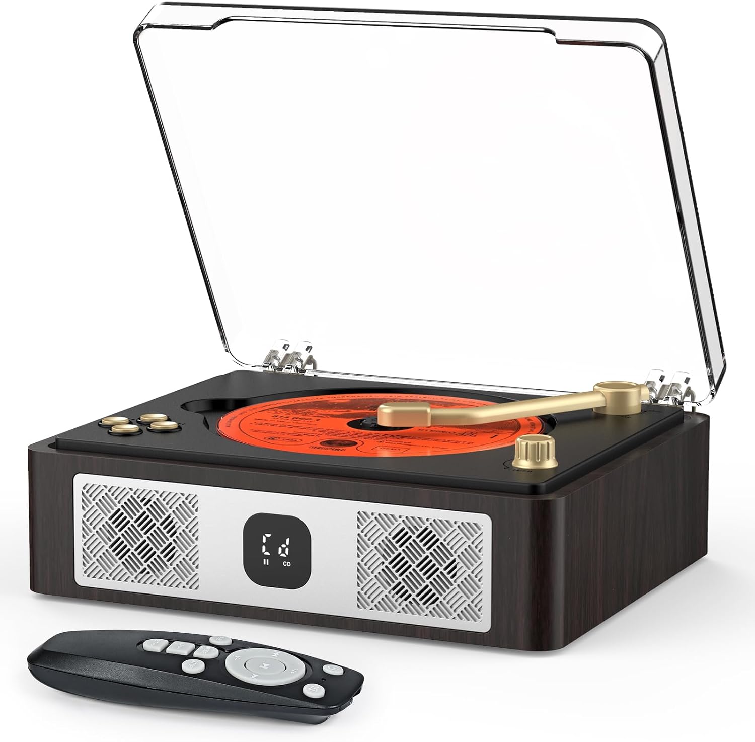 Vulpecula Spade - CD Player with Built-in Speakers Bluetooth Input&Output Portable CD Players for Home Music Nostalgic CDs Player