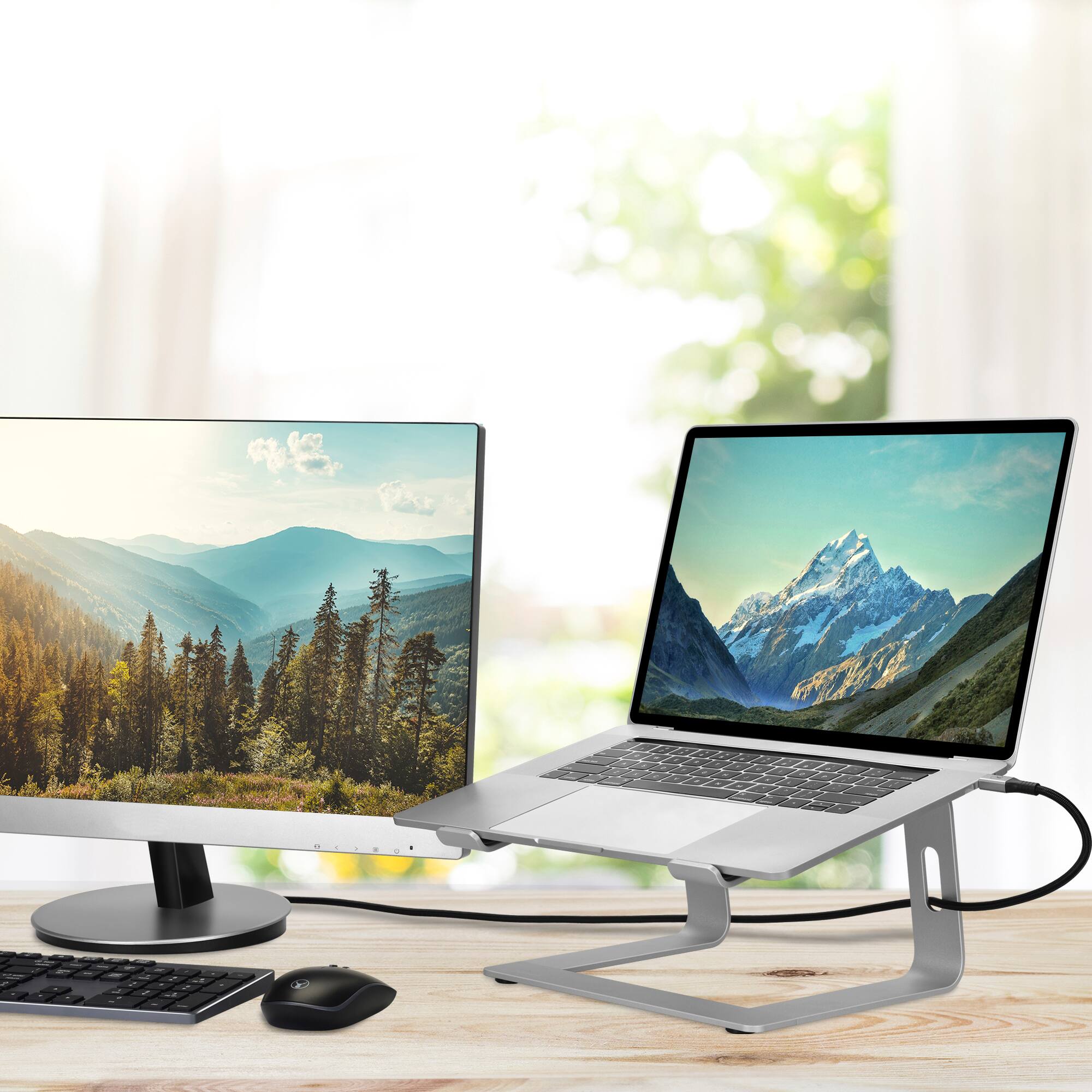 Angle. Bonelk - BONELK Elevate Stance Aluminum Riser Laptop Stand - Sliver - Silver.