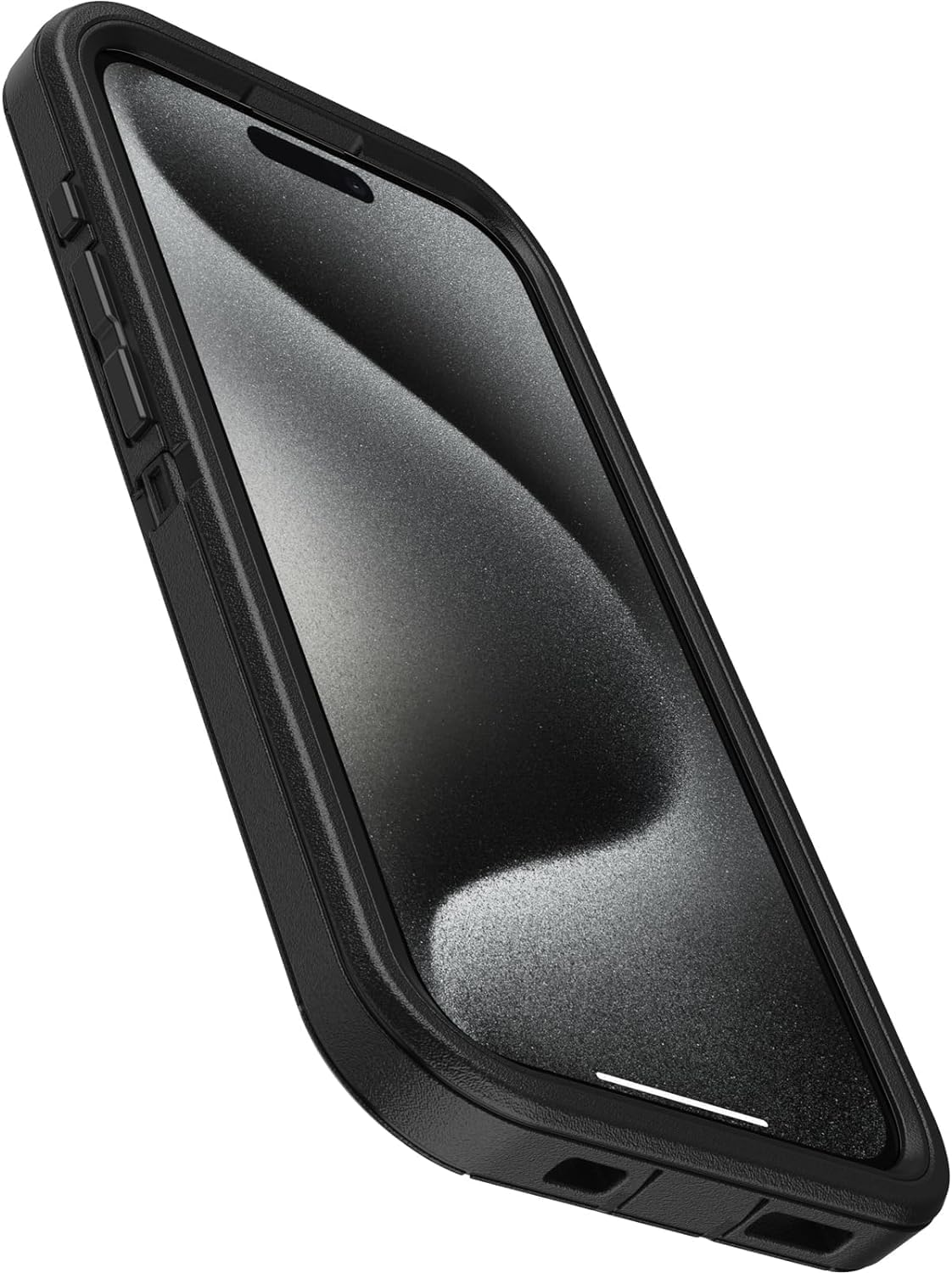 Angle. OtterBox - OtterBox - Defender Series Hard Shell For Apple iPhone 15 Pro - Black - Black.