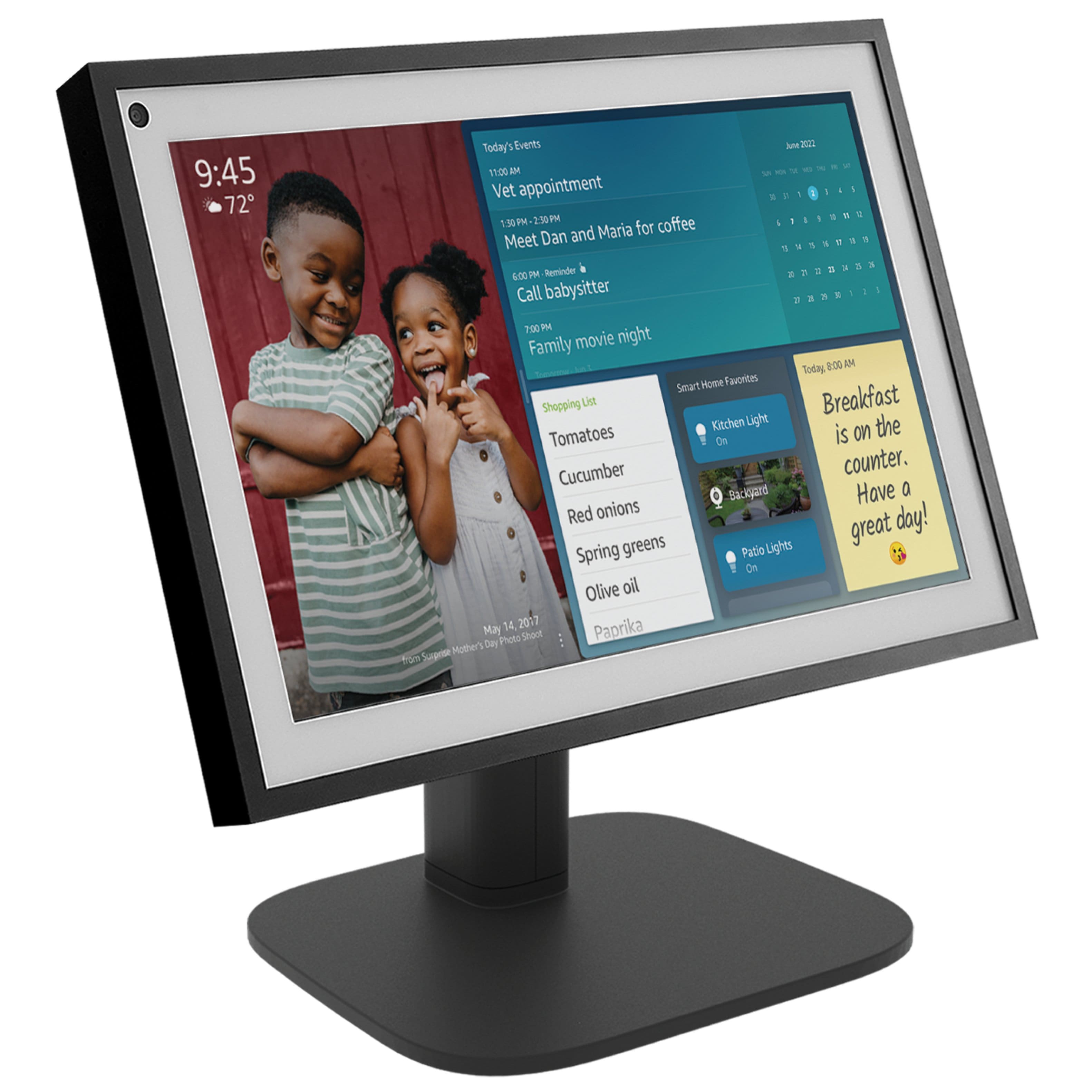 Sanus - Echo Show 15 Tilt and Swivel Stand - Black - Left_Zoom