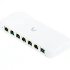Front. Ubiquiti - Ultra 8-Port Gigabit PoE+ Compliant Managed Network Switch USW-ULTRA - White.