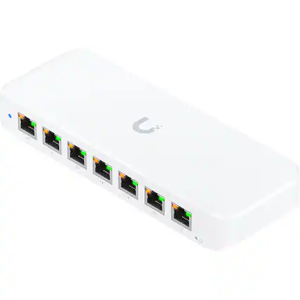 Front. Ubiquiti - Ultra 8-Port Gigabit PoE+ Compliant Managed Network Switch USW-ULTRA - White.