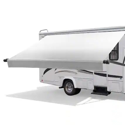 Front. VEVOR - Motorized RV Awning Complete Kit, 21.06FT Electric Retractable RV Awning with Aluminum Alloy Frame & Waterproof Fabric - Gradient Gray.