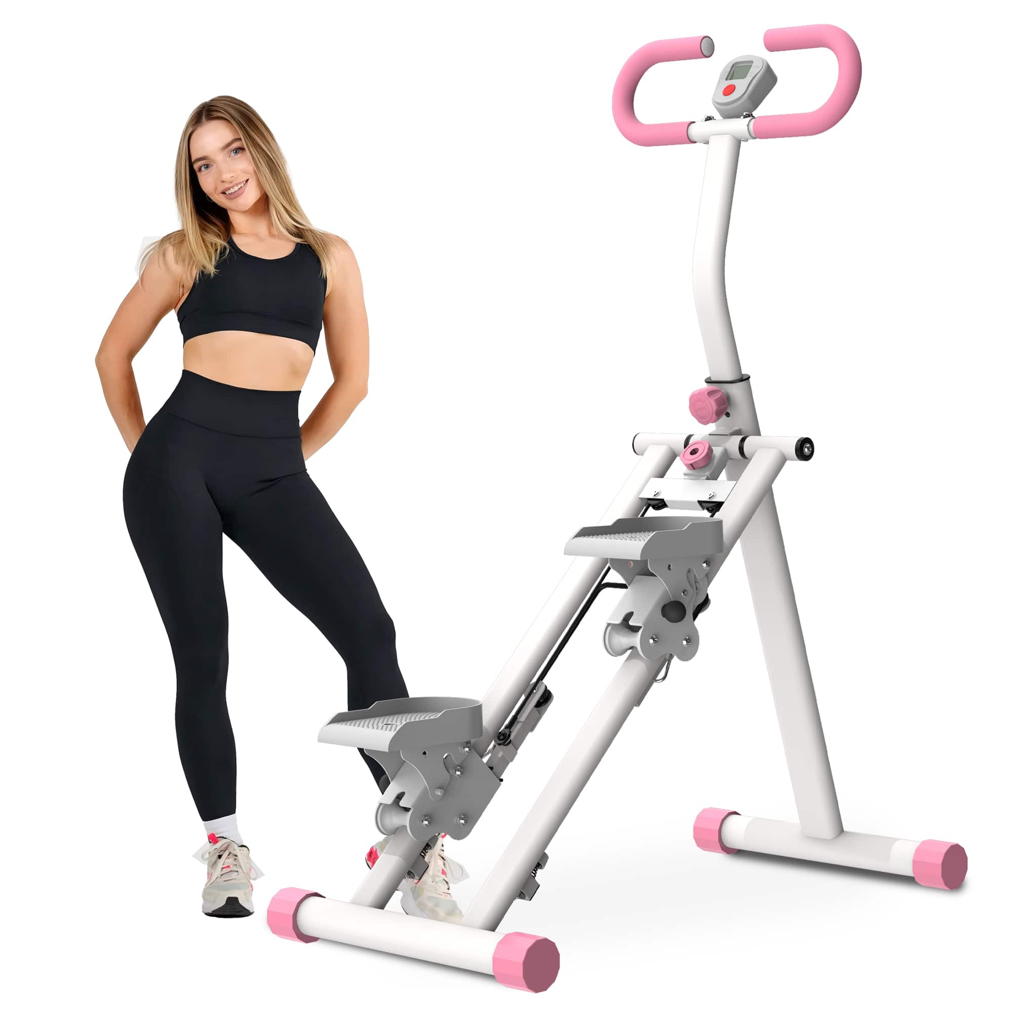 Anysun - Upgrade Vertical Climber - Full-Body Stair Stepper, Stable Frame & Adjustable Handlebar for Home Fitness - Pink
