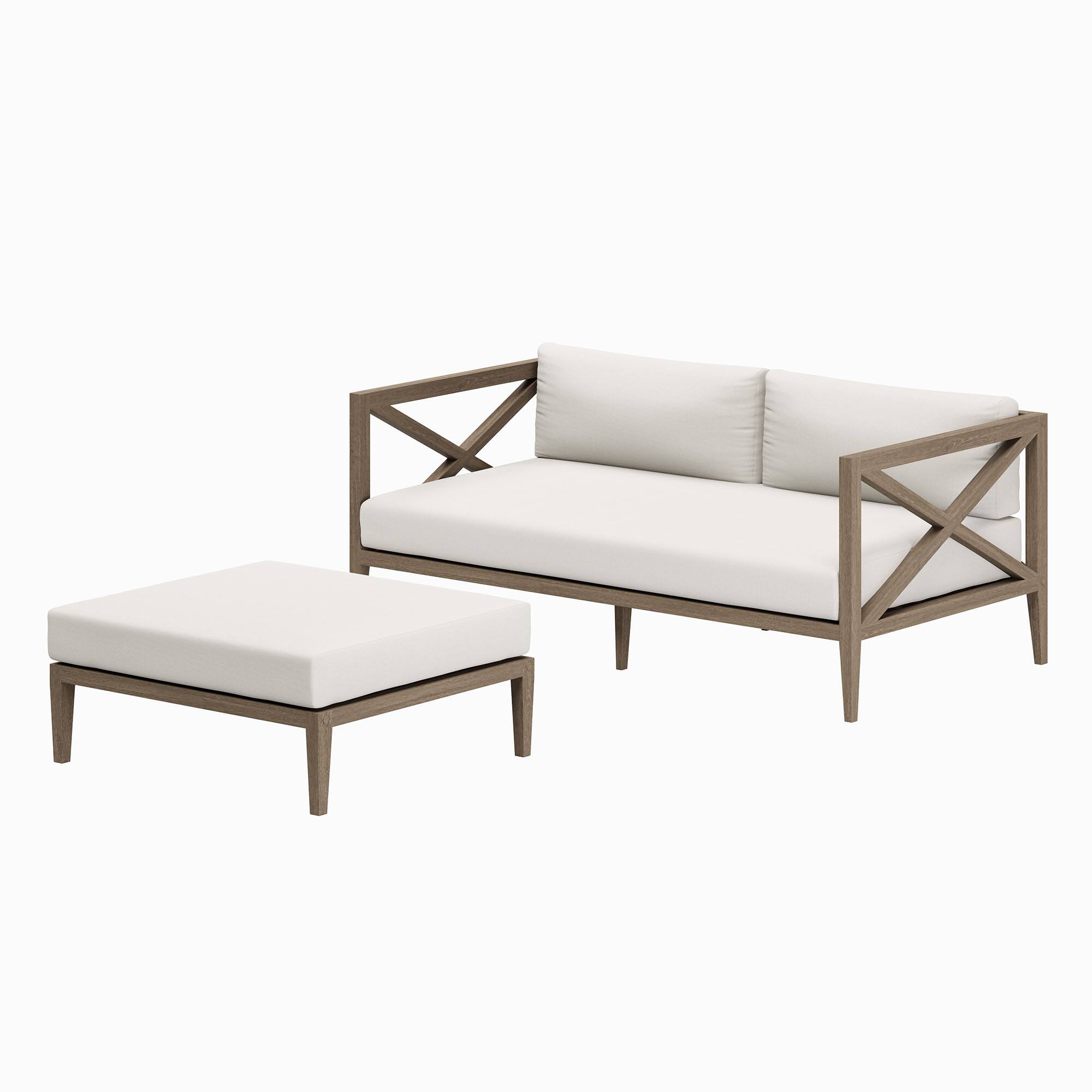 Cross Leg Ottoman