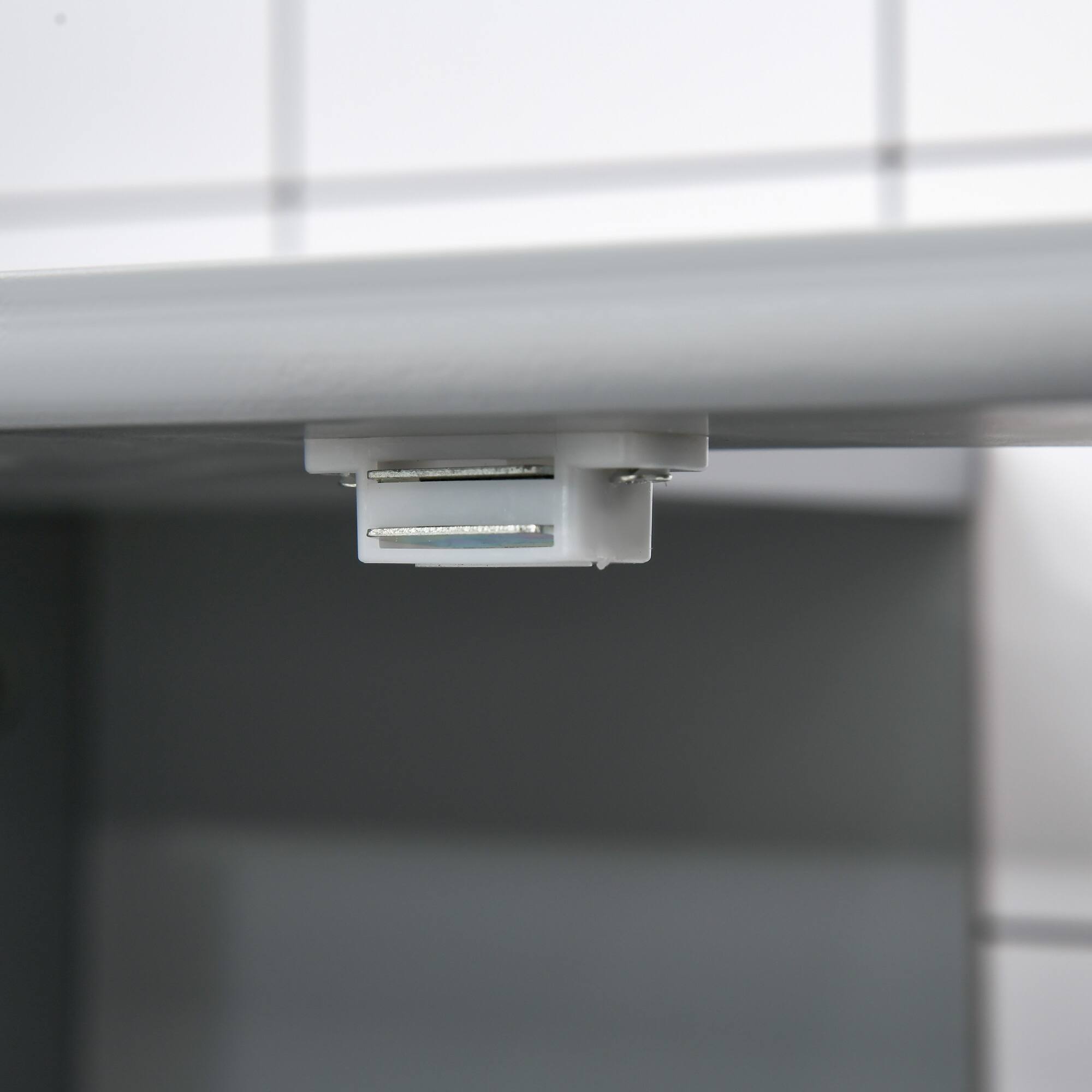 Alt View 7. Kleankin - Pedestal Sink Storage Cabinet, Vanity Base Cabinet, Under Sink Bathroom Cabinet with U-Shape Cut-Out - Gray.