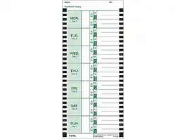 Lathem - Time Cards for 2100HD/800P Time Clocks, 100/Box - White/Green
