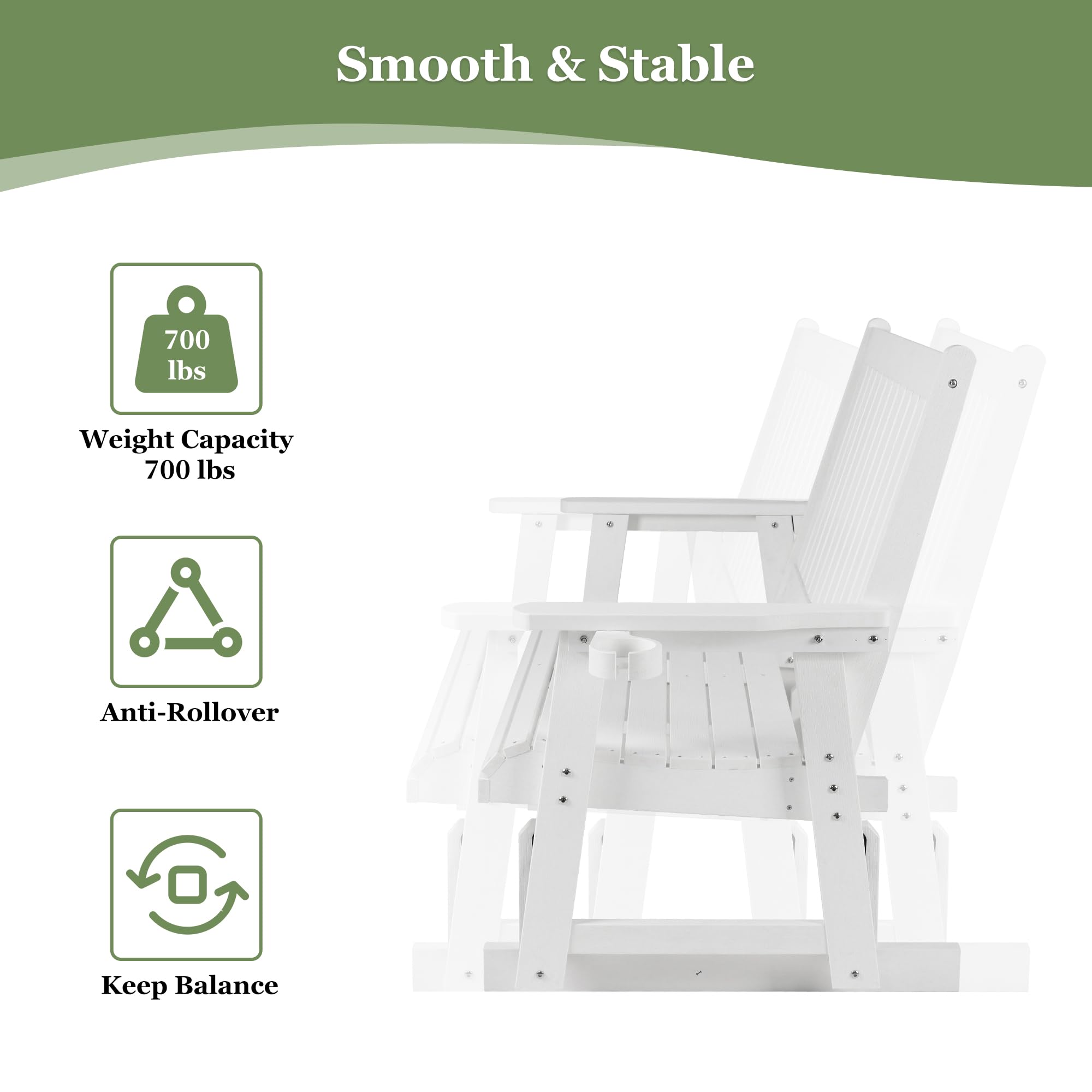 Smooth & Stable

Weight Capacity  
700 lbs

Anti-Rollover

Keep Balance