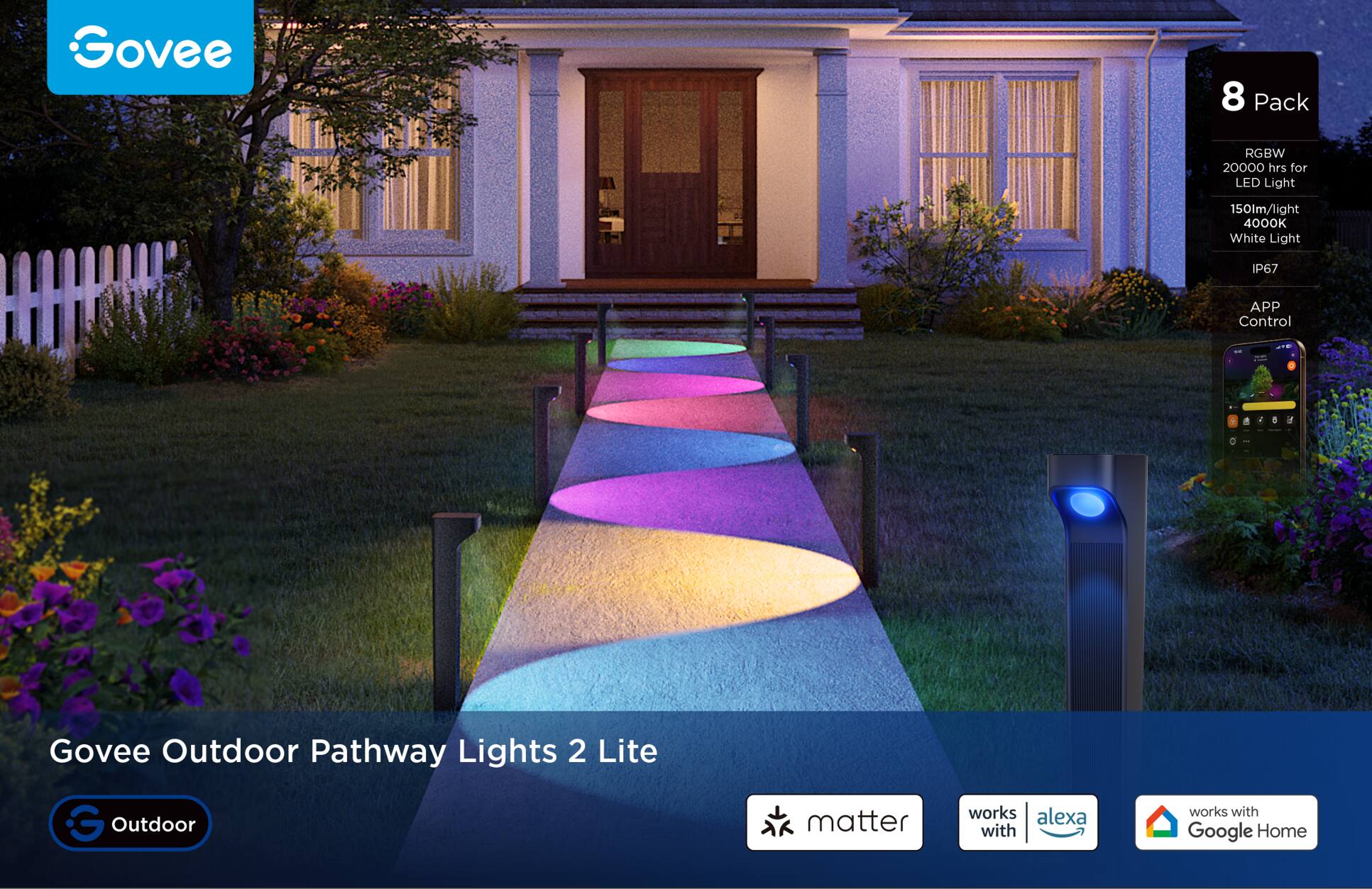 Govee - Outdoor Pathway Lights 2 Lite，8pack price history on PriceWatchPro