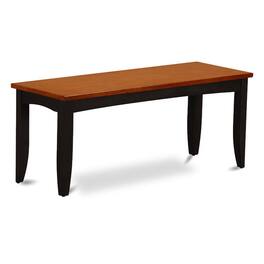 East West Furniture - Parfait Dining Room Bench with Wood Seat in Black and Cherry Finish - Black & Cherry