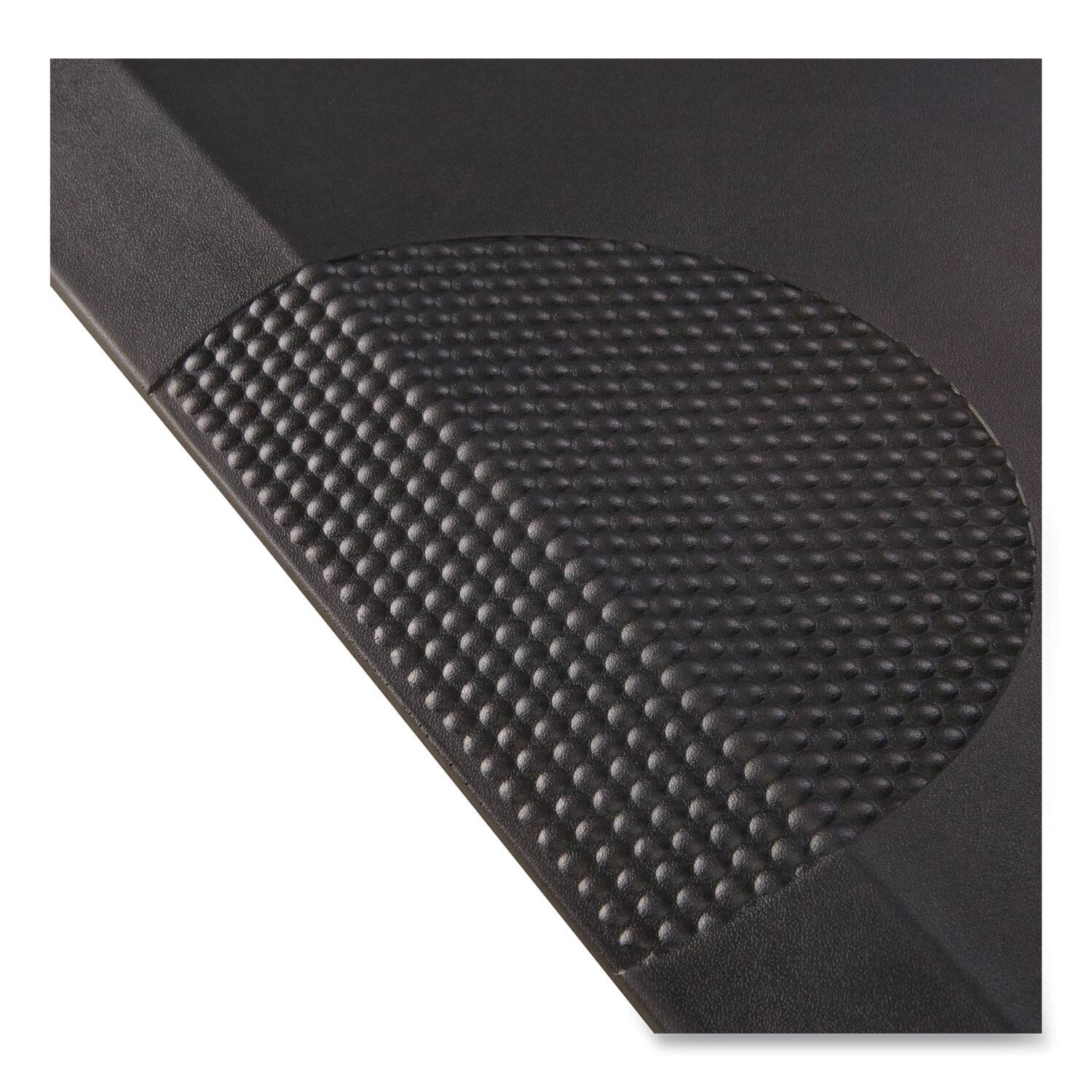 Left. Safco - Anti-Fatigue Mat, Rectangular, Black Textured Surface, 24" x 36" - Black.
