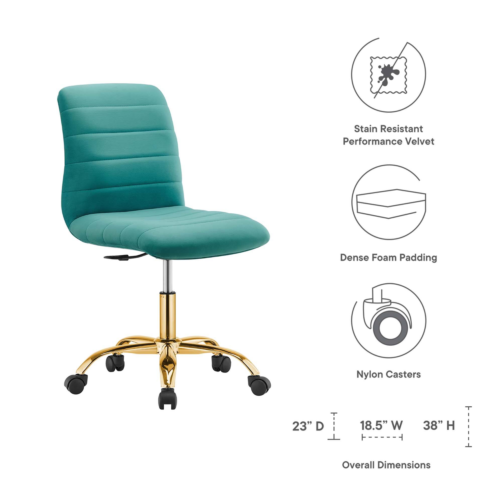 Stain Resistant Performance Velvet  
Dense Foam Padding  
Nylon Casters  

Overall Dimensions:  
23" D x 18.5" W x 38" H