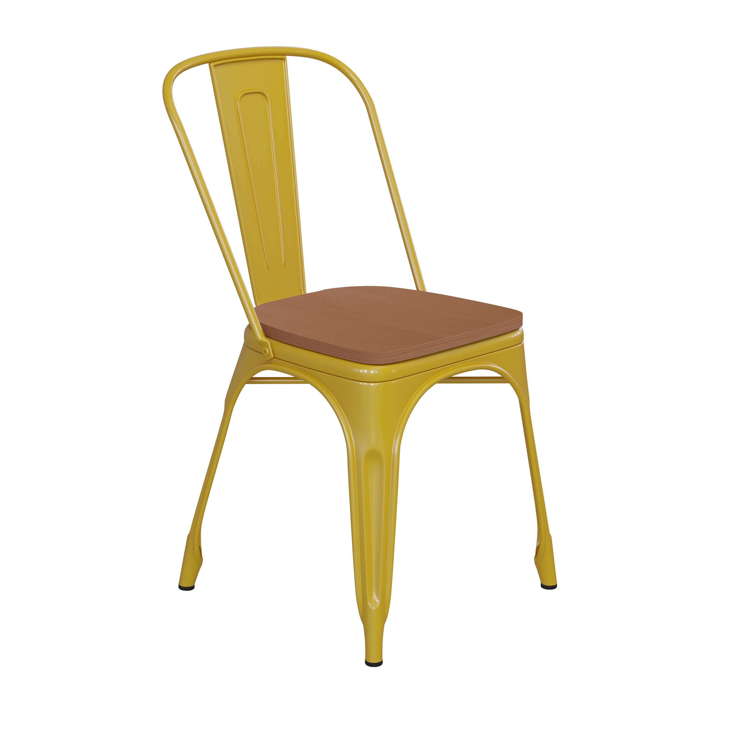 Teak Seat/Yellow Frame