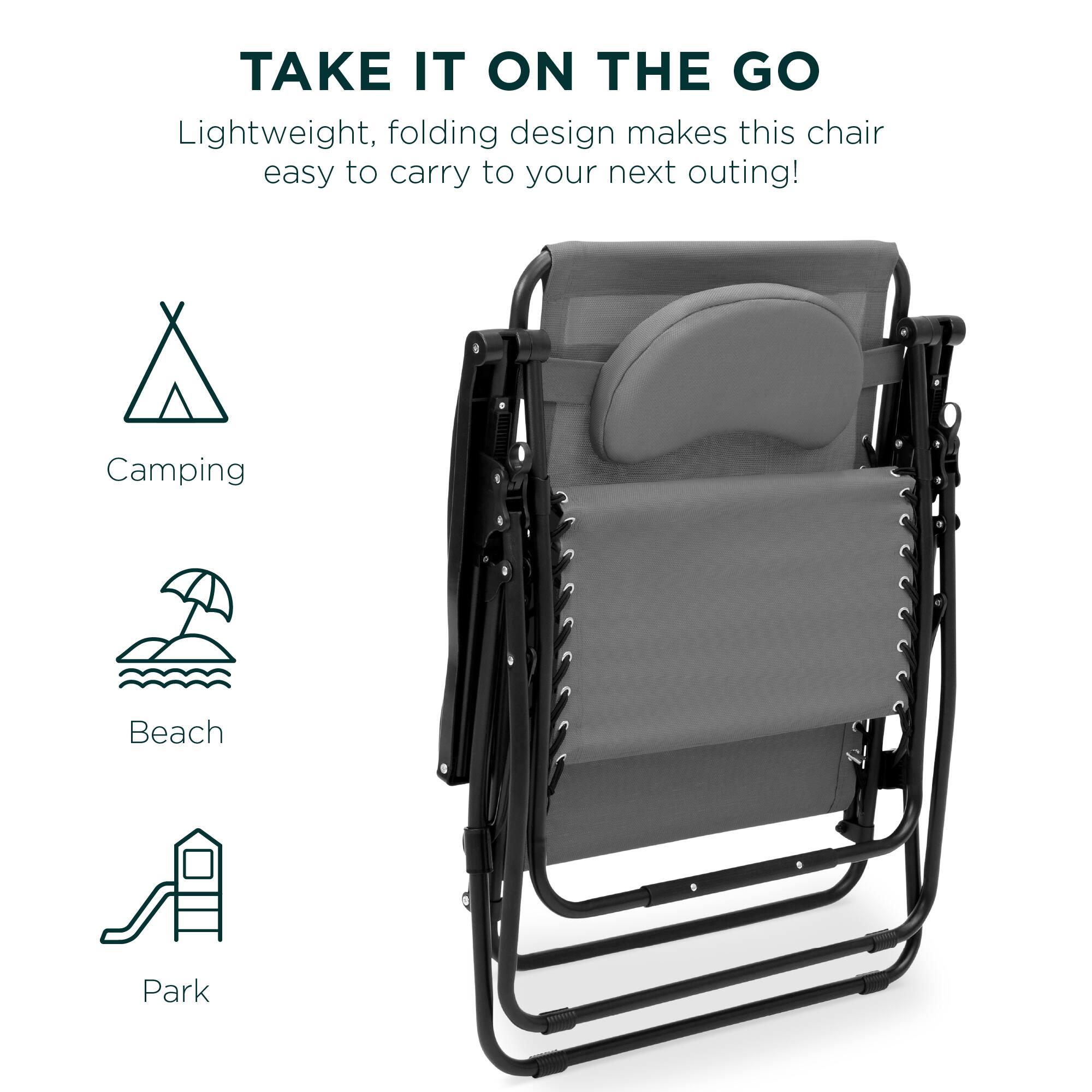 TAKE IT ON THE GO

Lightweight, folding design makes this chair easy to carry to your next outing!

Camping  
Beach  
Park