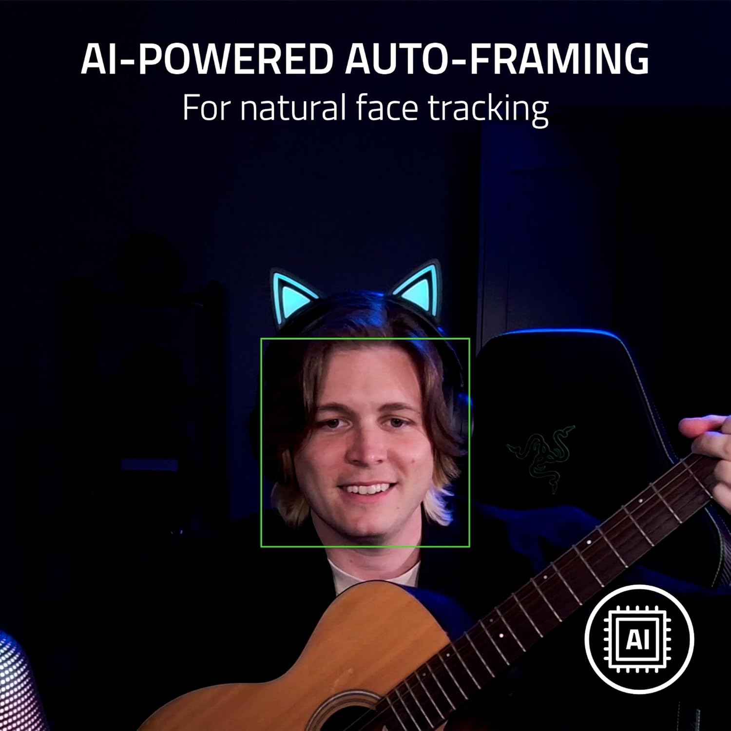 AI-POWERED AUTO-FRAMING  
For natural face tracking