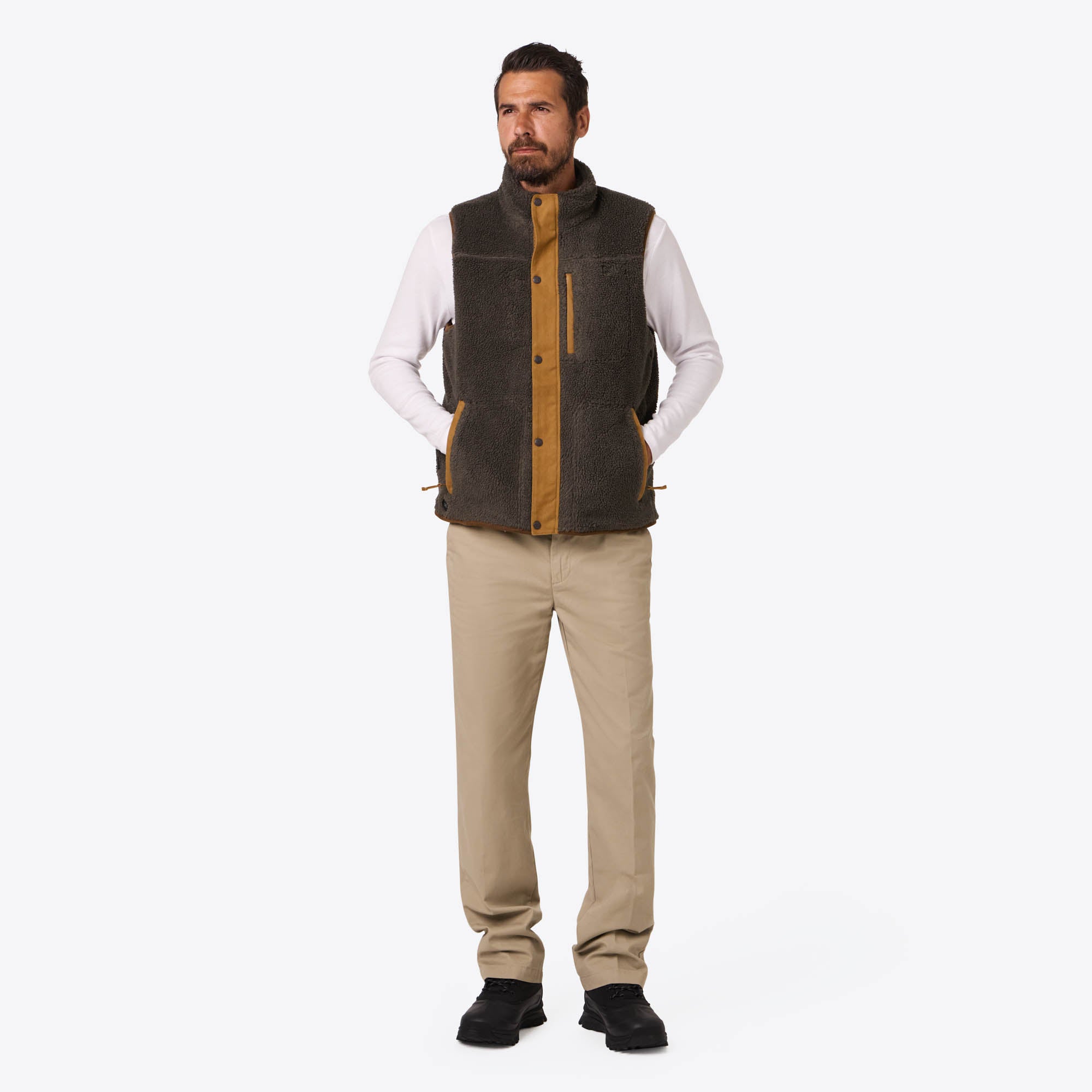 Alt View 2. Mobile Warming - Men's Ranch Sherpa Heated Vest - Charcoal.