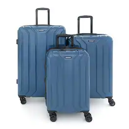 Nonstop - New York Elite 7-Pc Hardside Luggage Set: Carry-On, Medium, Large, Powerbank & 3 Packing Cubes - Captain's Blue
