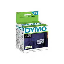 DYMO - LabelWriter 30856 Non-Adhesive Name Badges, 4-3/15" x 2-7/16", 250 Labels/Roll (30856) - Black On White