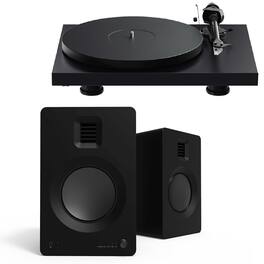 Pro-Ject - Debut Evo 2 Turntable Bundle with Kanto TUK Premium Powered Bookshelf Speakers - Satin Black