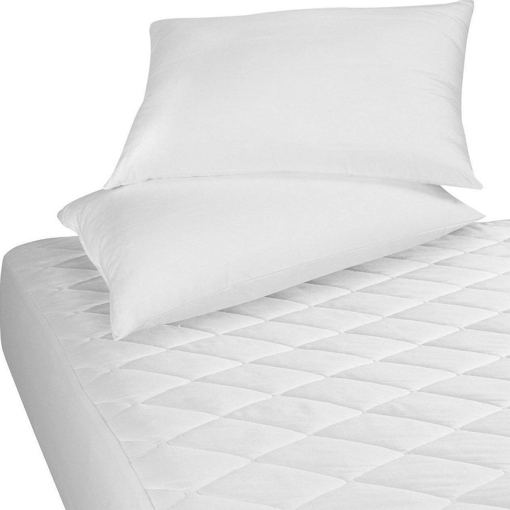 Left. BeautySleep - Beauty Sleep Quilted Hypoallergenic Mattress Pad - Standard.
