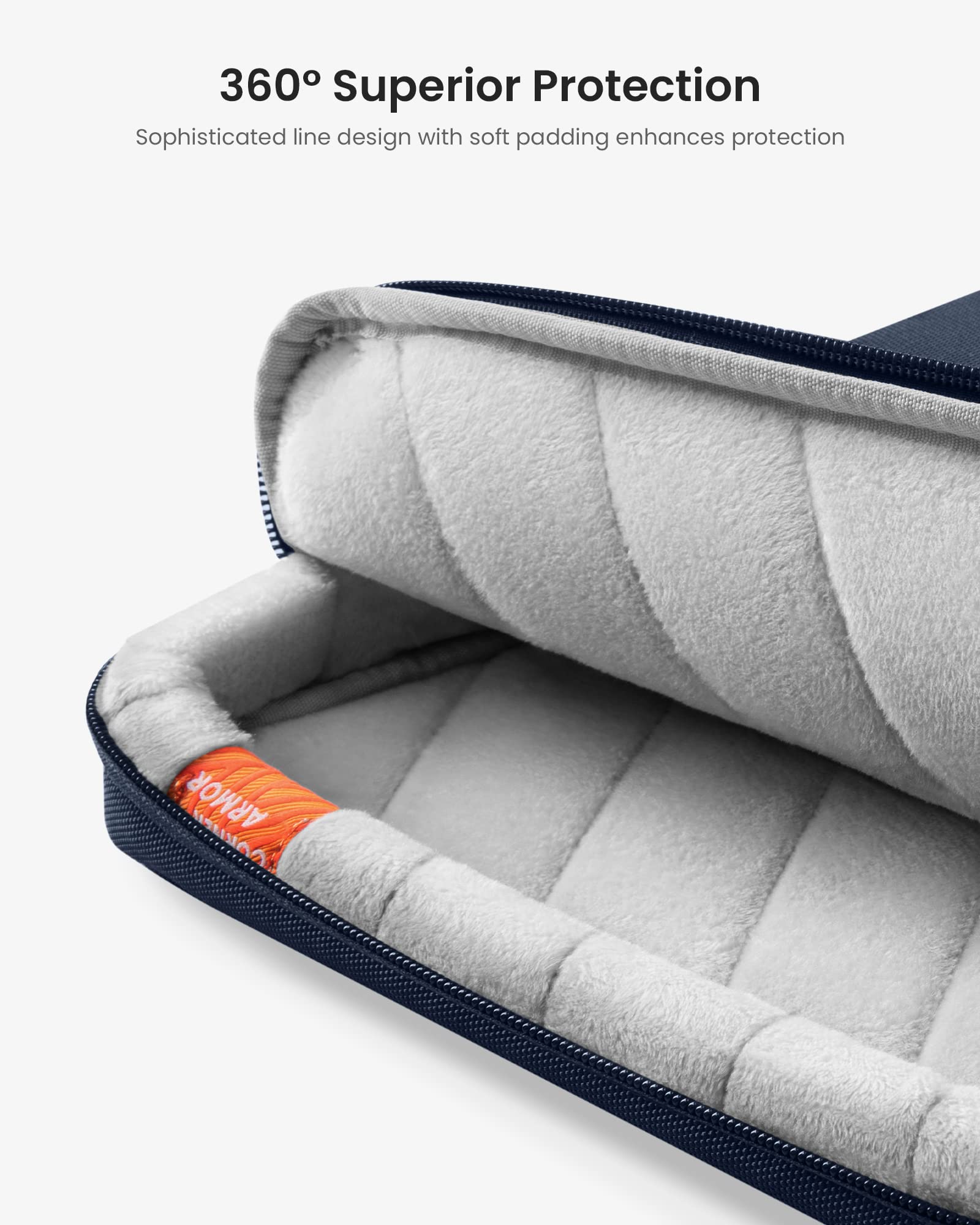 360° Superior Protection  
Sophisticated line design with soft padding enhances protection