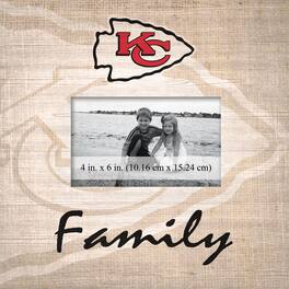Fan Creations - Kansas City Chiefs 10'' x 10'' Burlap Pattern Frame - Multicolor