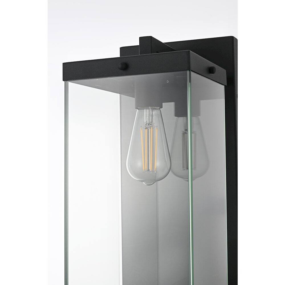 Alt View 2. Elegant Lighting - Julien 8 Inch Outdoor Wall Sconce In Black - Black.