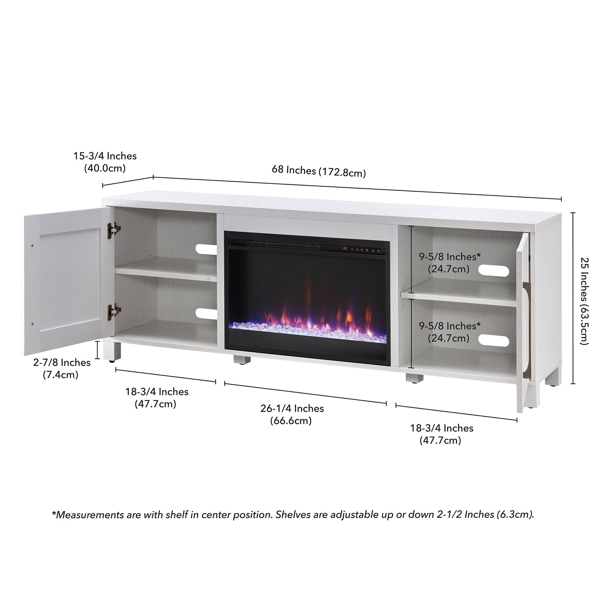 Alt View 27. Henn & Hart - Chabot Crystal Fireplace TV Stand for TVs up to 75" - White.
