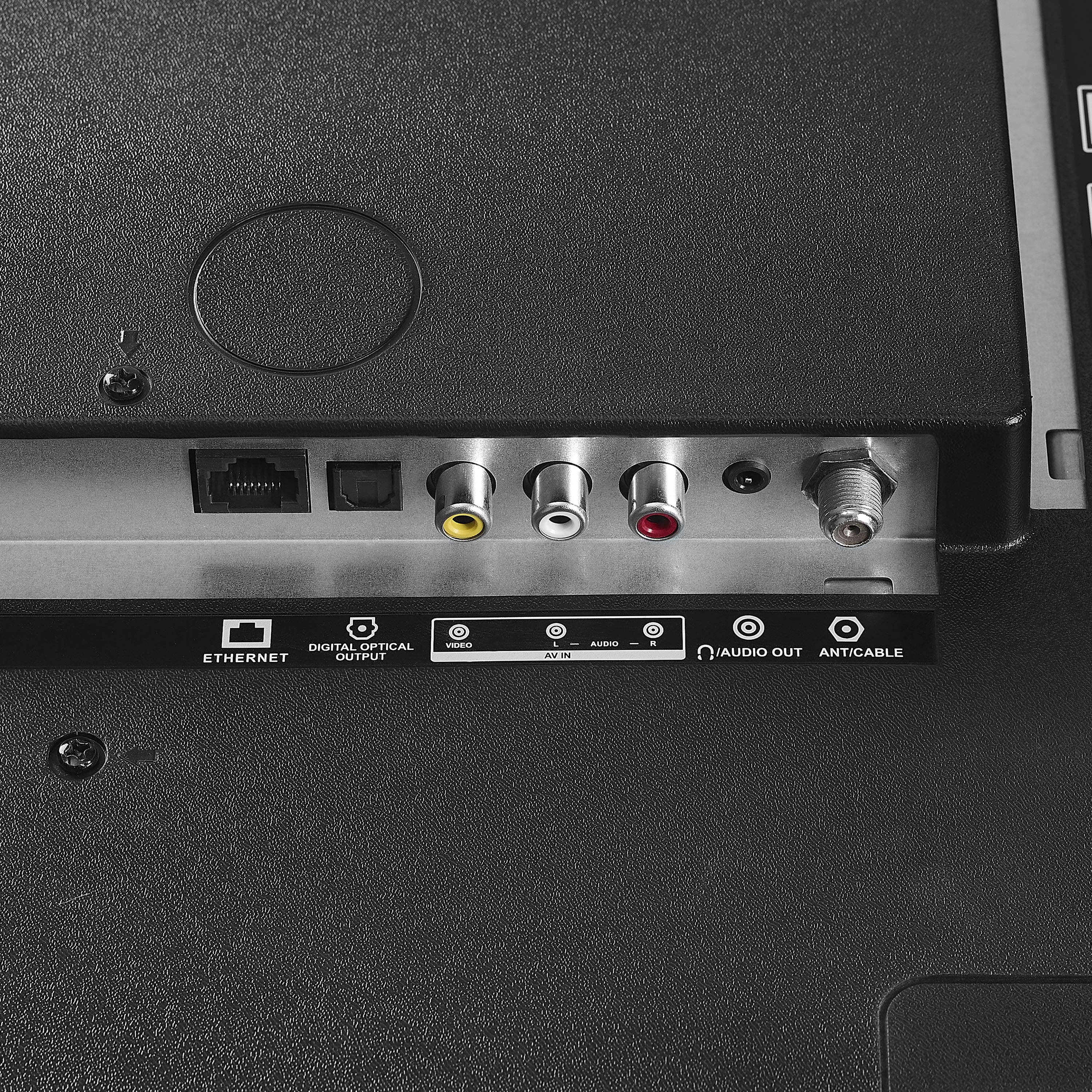 The text on the image reads: "Digital Optical Ethernet Output / Audio Out / Cable."