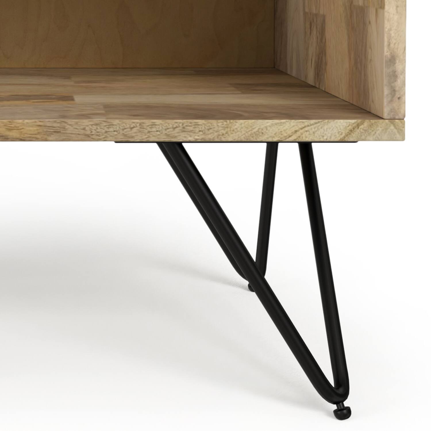 Alt View 8. Simpli Home - Hunter SOLID MANGO WOOD 20 inch Wide Modern Industrial Nightstand in Natural - Natural.