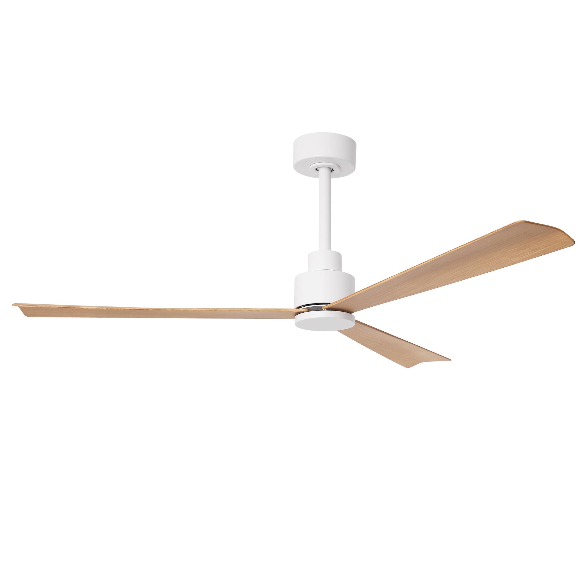 Alt View 6. Parrot Uncle - 52" Modern 3-Blade Ceiling Fan with Reversible DC Motor, 6-Speed, Remote Control, No Light - White.