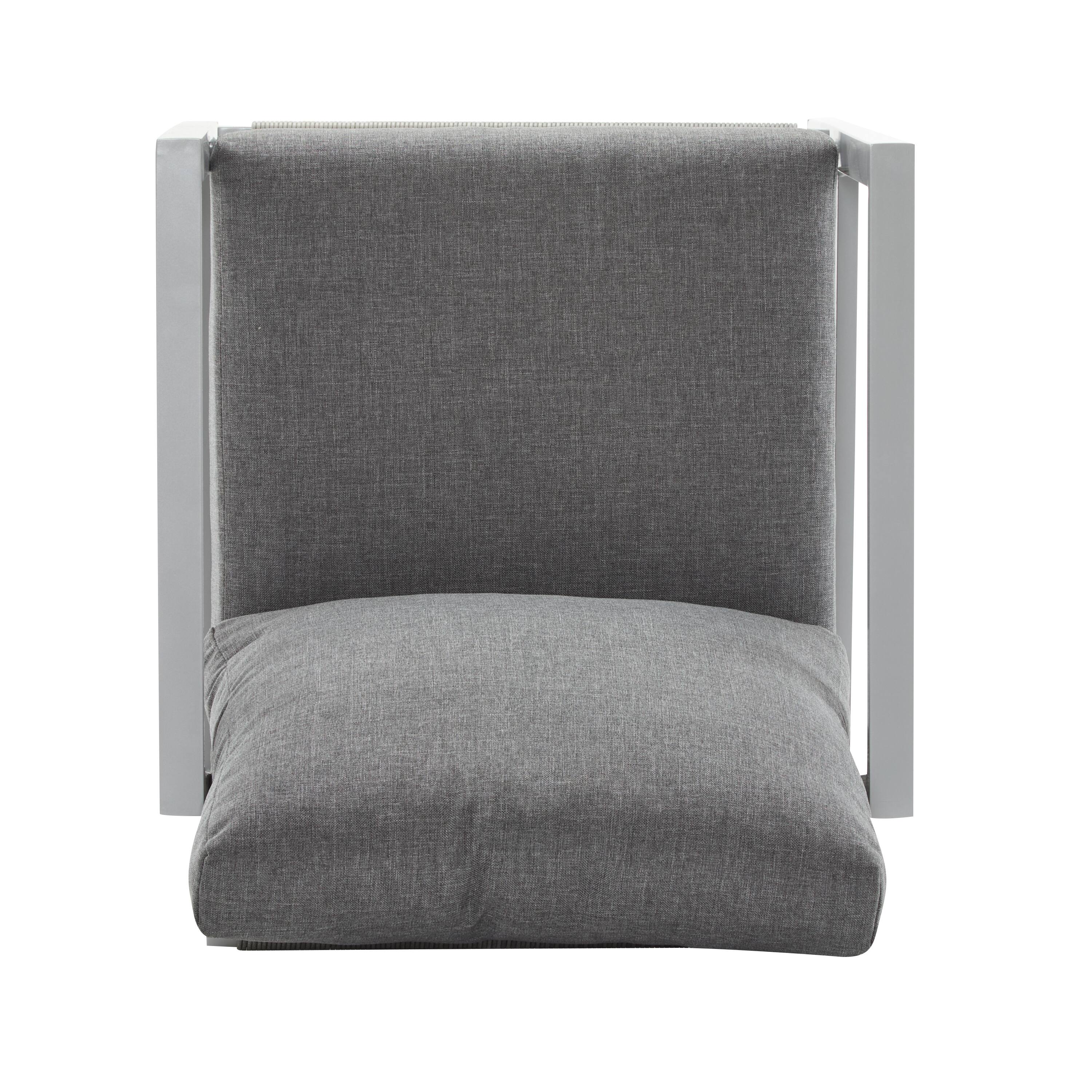 Alt View 7. SlickBlue - Modern Rope Accent Lounge Chair – Aluminum Frame with Plush Cushions for Patio - Silver, Grey.