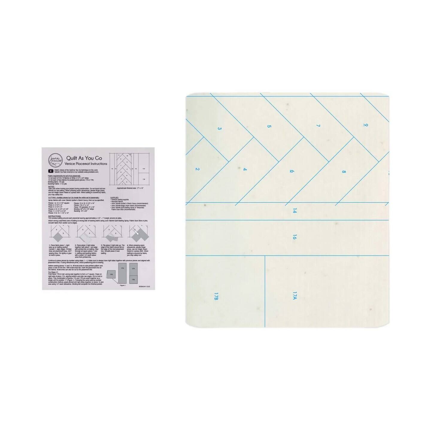 Le JCA Quilt As You Go Venice Placement Instructions na D - . 14 - 7A 17A