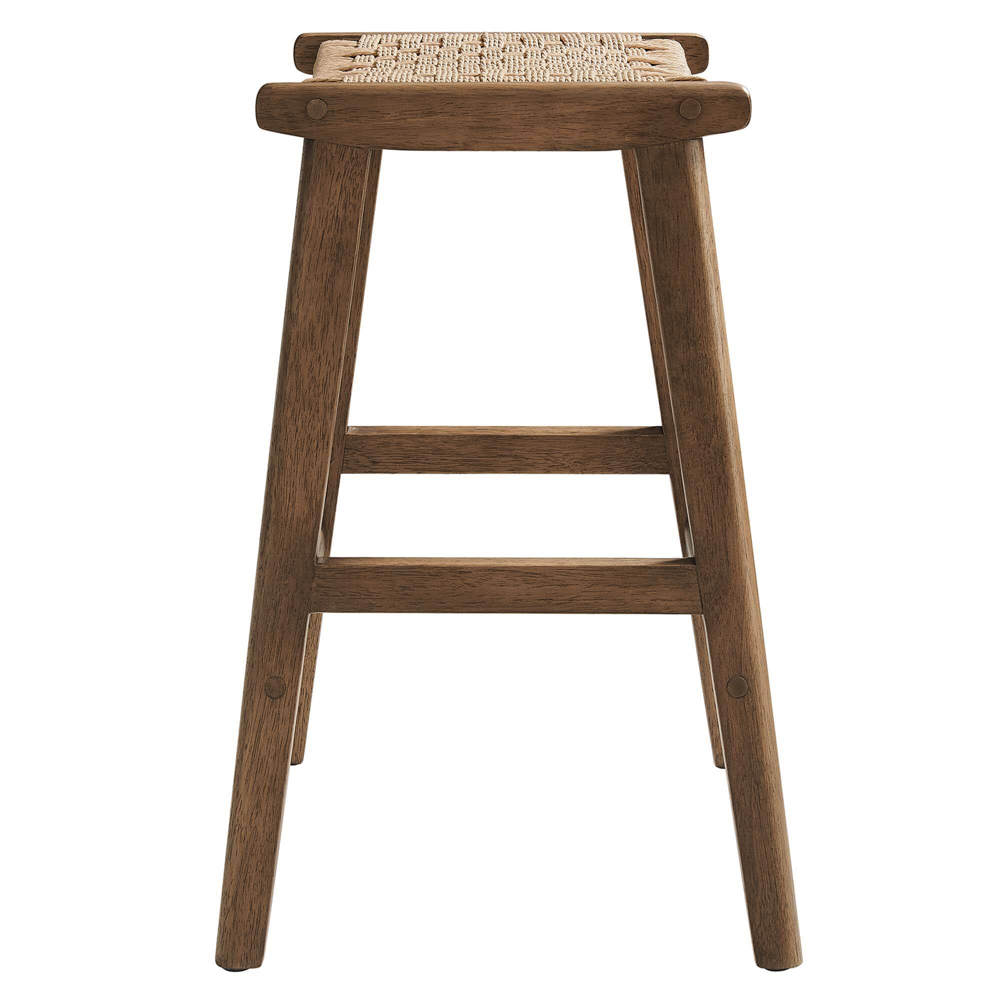 Alt View 1. Modway - Saoirse Woven Rope Wood Counter Stool Set of 2 by Modway - 0.