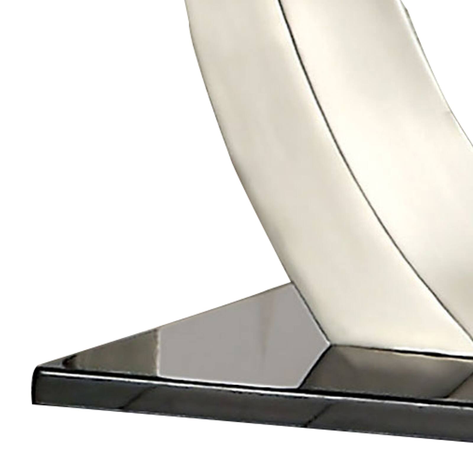 Alt View 1. Manhattan Lane - Glass Top End Table with Curved Pedestal Base - Black and Gray.