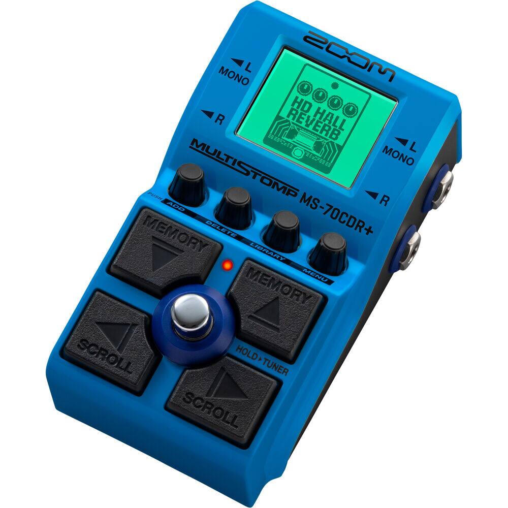 ZOOM  
MULTISTOMP MS-70CDR+  

HD HALL REVERB  

L MONO  
R MONO  

MEMORY  
MEMORY  

SCROLL  
SCROLL  

HOLD+TUNER  

ADD  
DELETE  

MENU