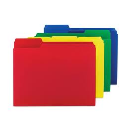Smead Manufacturing - Top Tab Poly Colored File Folders, 1/3-Cut Tabs: Assorted, Letter Size, 0.75" Expansion, Assorted Colors,12/Pack