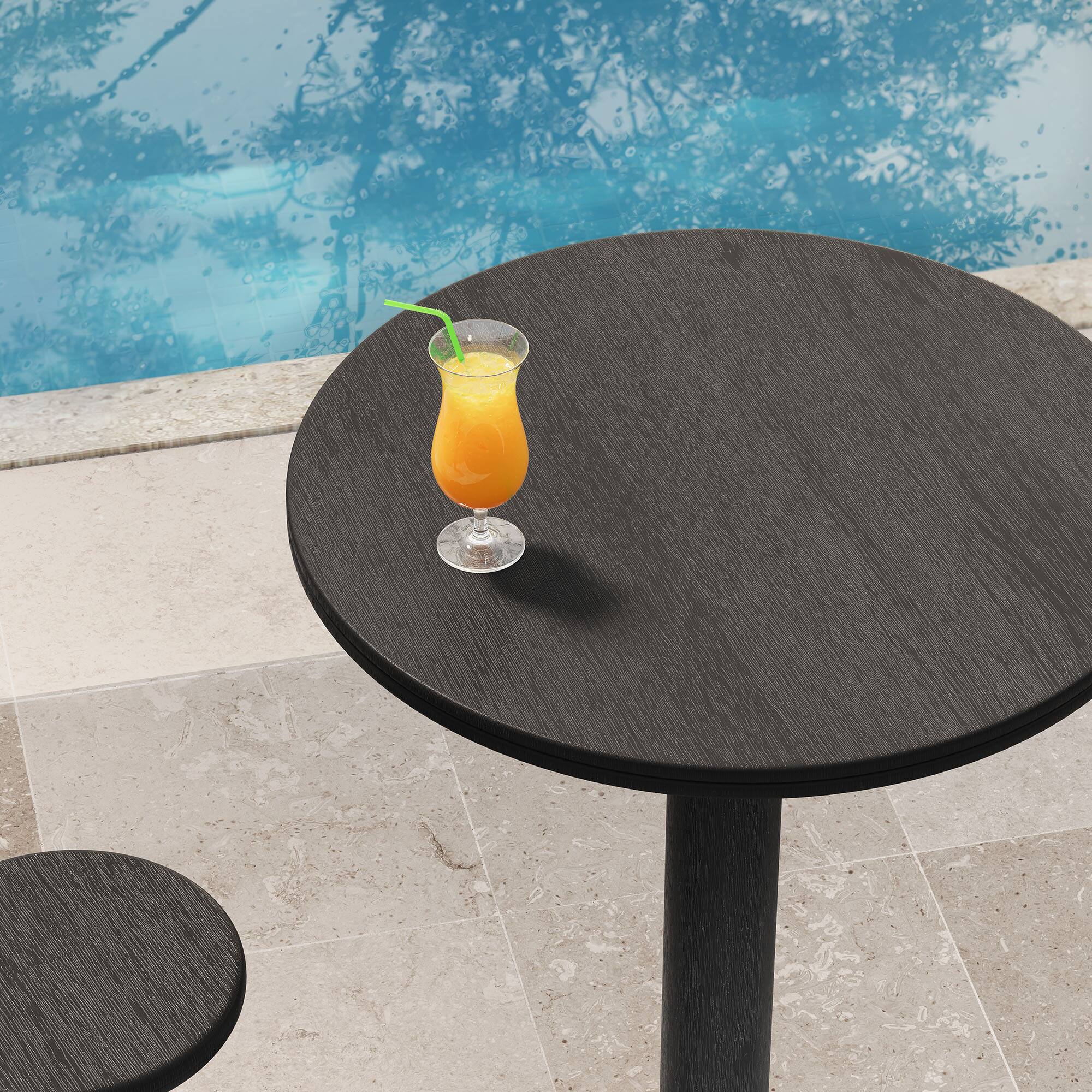 Alt View 3. Modway - Neo 31 Inch Round Indoor - Outdoor Patio Wood Bar Table by Modway - Black.