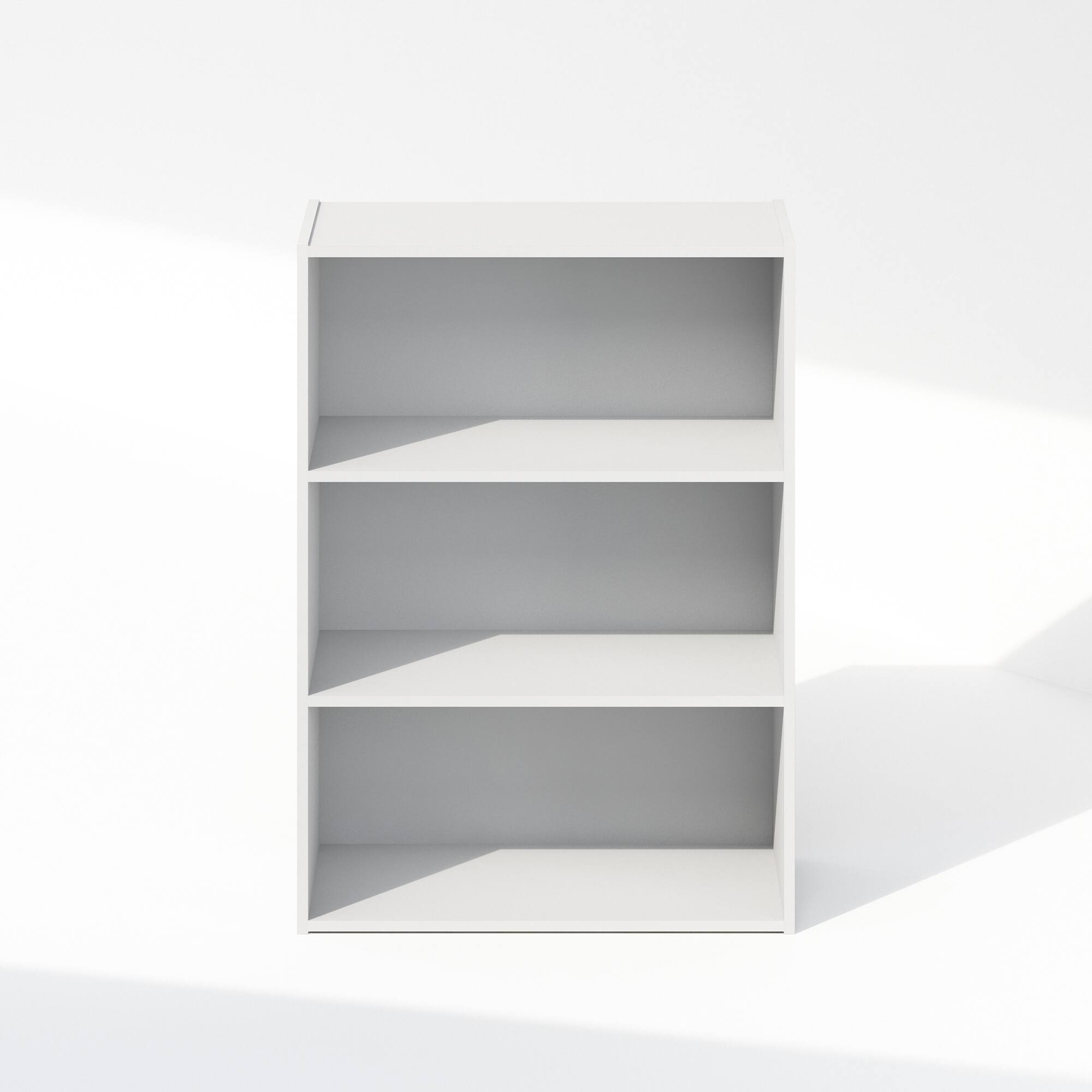 Alt View 2. Furinno - Reed 3-Tier Multipurpose Open Shelf Clothing & Closet Storage Organization - Plain White.