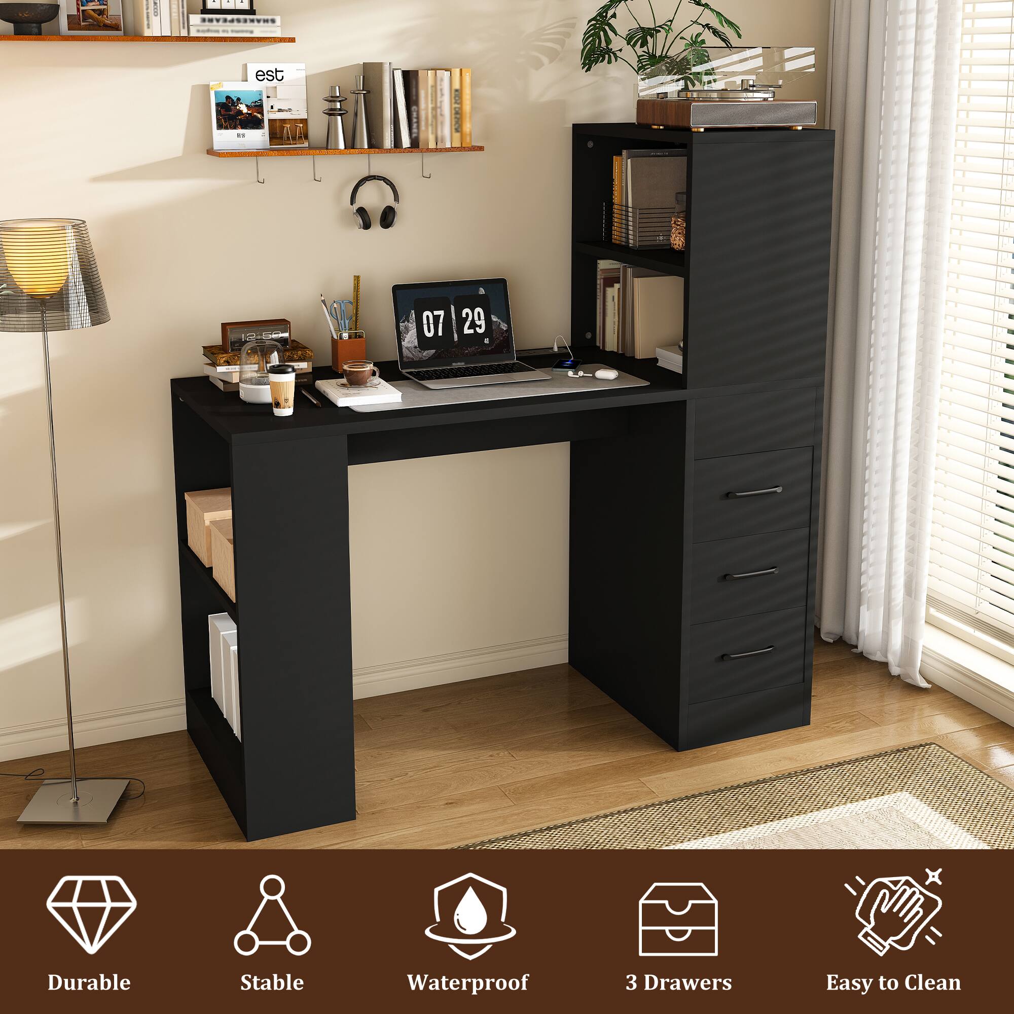 Durable, Stable, Waterproof, 3 Drawers, Easy to Clean